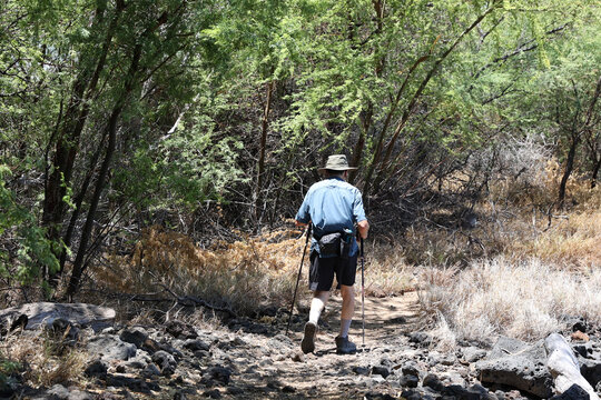 man hiking