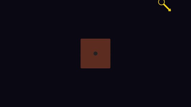 Minimalist key animation on dark background, digital security and access concept unlock