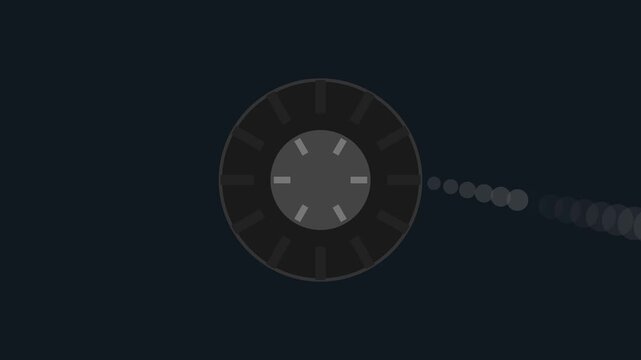 Minimalist loading spinner animation with rotating circular progress bar and motion trail indicator