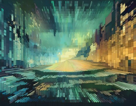 pixel sorting abstract background creating glitch texture effect