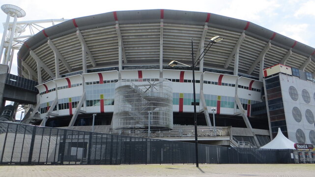 Amsterdam, Netherlands - June 2016: Johan Cruijff ArenA. Home of AJAX, Formerly known as the Amsterdam ArenA. Arena park, Football stadium.