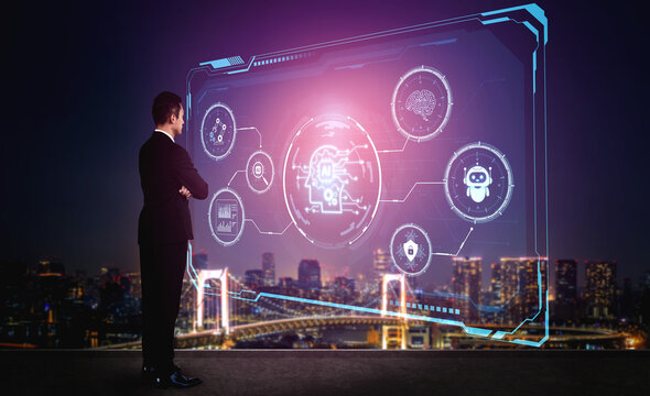 Smart AI command center concept for monitoring industry system, manufacturing reliability, services, cloud operations, AI security and uptime performance across a AI digital logs ecosystem. Corpus