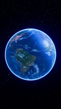 3D Earth Rotating Focused on Africa - Vertical 916 Loop for Mobile and Smartphones