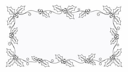 christmas holly berry frame © vladbokii