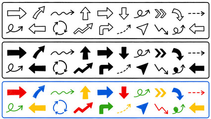 Obraz premium Collection of unique arrows and directional symbols in various styles