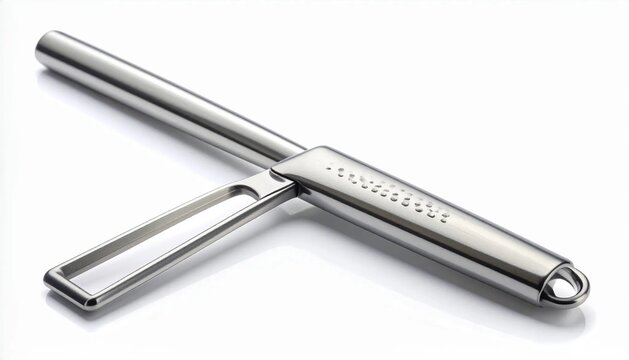 3D small grating zester tool with slim handle icon isolated on white b