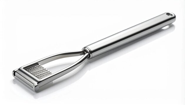 3D small grating zester tool with slim handle icon isolated on white b