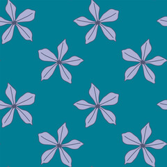 Fototapeta premium Seamless blue vector pattern with phlox flowers. Summer floral background. Основные RGB