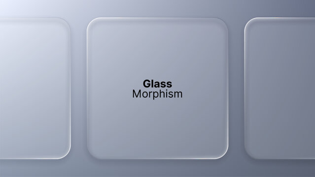 Liquid glass morphism vector background with soft rounded square shapes. Modern UI design element featuring frosted translucent effect. Abstract overlay interface for web graphic asset.