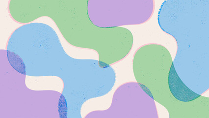 Fototapeta premium Abstract organic shapes in pastel colors with textured overlay and soft edges