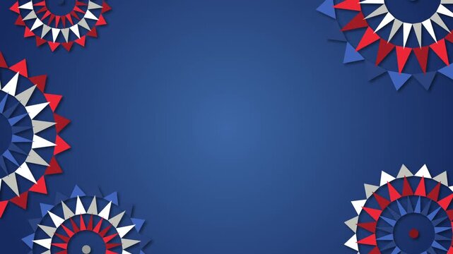 Independence Day rotating cockades July 4th copy space animation