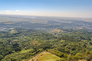 Fototapeta premium View of the mountains and Kislovodsk from the observation decks of the Kislovodsk Park