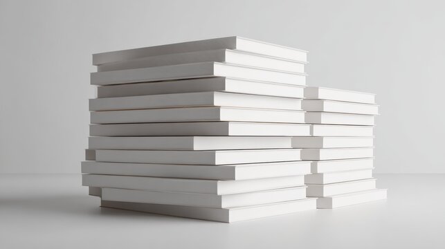 CDs stacked neatly on minimal surface, clean and polished, soft natural light, ultra realistic 8k