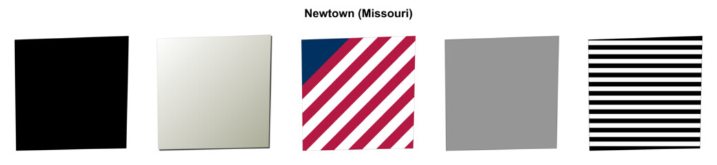 Fototapeta premium Newtown (Missouri) blank outline map set