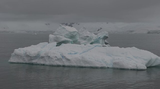 Aerial View of Tabular Iceberg Antarctic Peninsula 4K