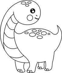 Cute Cartoon Little Dinosaur Coloring Page © soniagoncalves