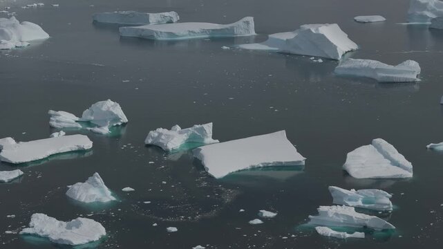 Aerial View of Tabular Iceberg Antarctic Peninsula 4K