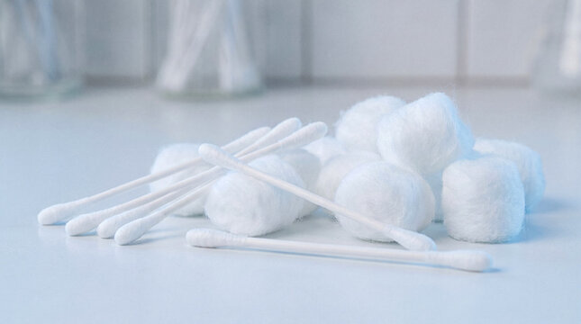 Cotton swabs and balls for hygiene and cleaning