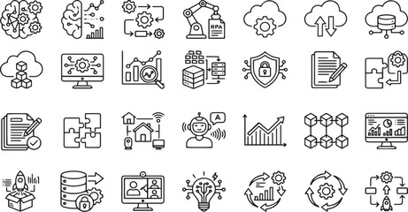 Fototapeta premium Digital transformation icons set for free