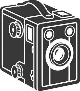 Vintage Box Camera Icon Classic Photography Design