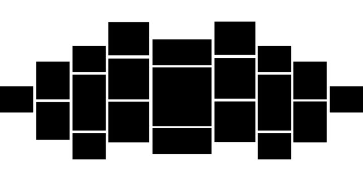 Photo Collage blank frame template. Vector collage layout for moodboard.