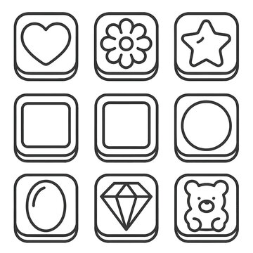 Detailed letters spaced captions modern icons soap isolated vector icon no mold