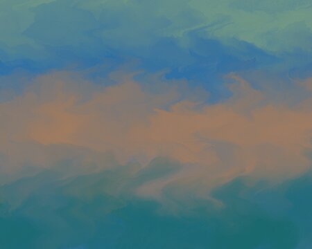 Abstract Illustration of a Liquid Sky at Sunset