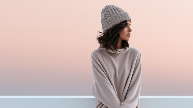 Emotional Mental Health Concept Featuring Anonymous Figure During Cold Season