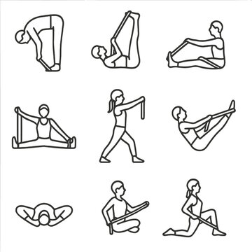 Icon leg emojis no belt stretch chinese strap seated yoga vector