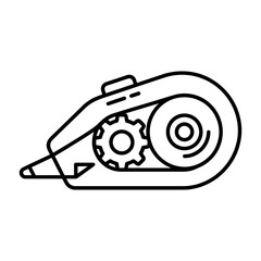 Naklejka premium Correction tape dispenser office stationery line art icon.