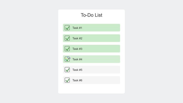 Interactive digital to-do list animation with checkmarks being completed checklist tasks productivity