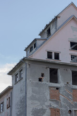 Obraz premium Old ruined factory in the sky