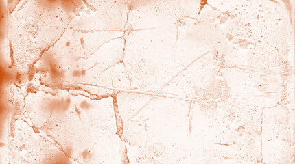 Fototapeta premium Terracotta orange grunge concrete texture with distressed cracks and weathered surface. Abstract stone background for