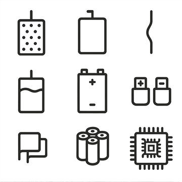 Vector battery bms cyrillic lithium transparent icon captions components equally numbers no