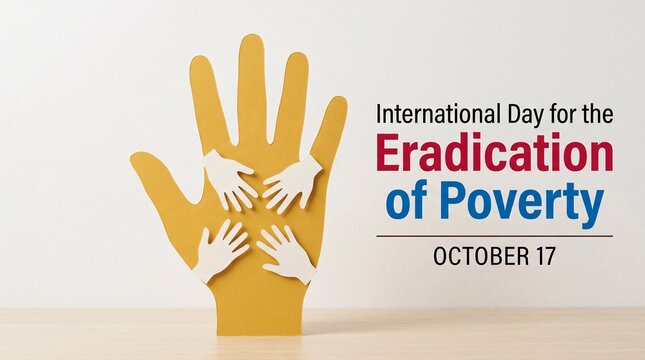A large yellow paper hand features four smaller white paper hands resting on its palm as a conceptual image