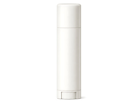 Blank white lip balm tube container, vertical cosmetic packaging mockup