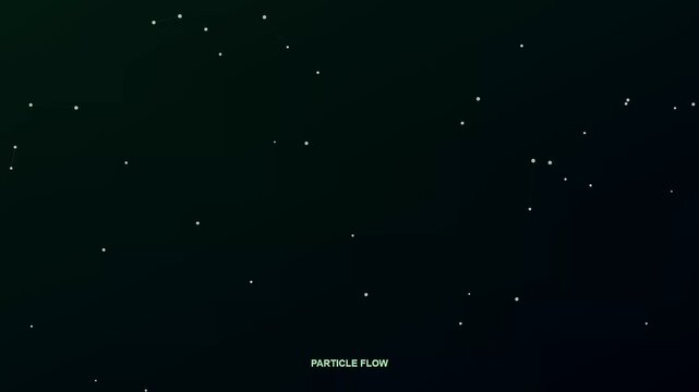 Promoting efficient remote team synergy across a digital landscape this abstract motion background features glowing white particles connecting via thin lines on deep green gradients