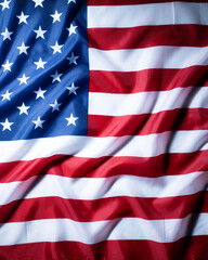 Obraz premium American flag waving fabric close up patriotic vertical background