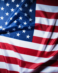 Plakat Patriotic american flag fabric with waving stars and stripes background