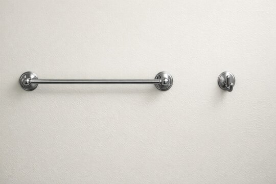 Two chrome towel bars mounted on a white wall, suitable for bathroom or gym setting