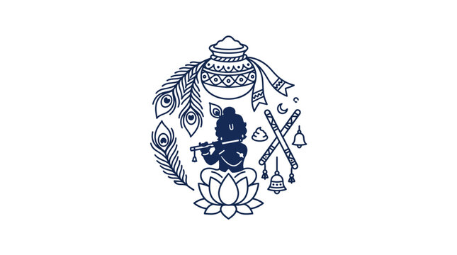 Lord Krishna Illustration for Janmashtami Festival