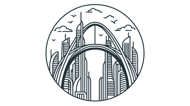 Futuristic Cityscape Vector Icon