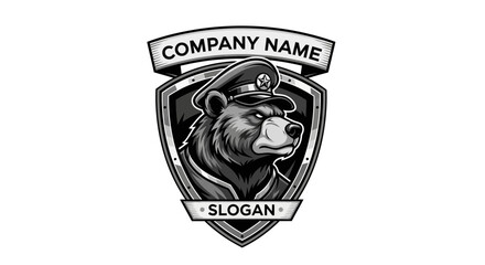 Obraz premium Bear in Uniform Emblem