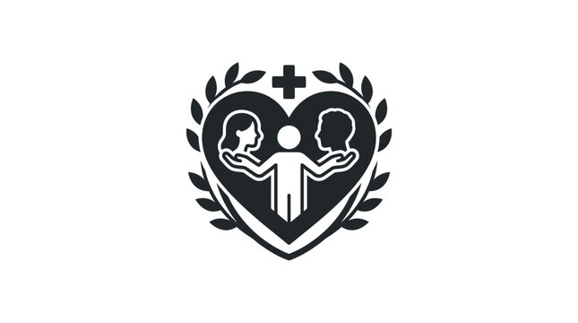 Family Care and Healthcare Concept Logo Icon