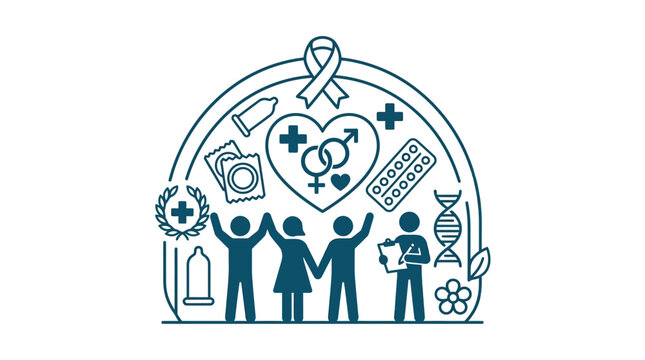 Sexual Health and Reproductive Wellness Concept Icon Set