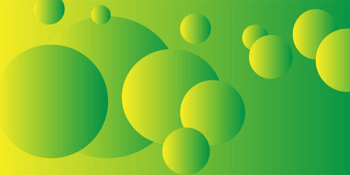 Vibrant eco friendly green and yellow gradient circles geometric background. Modern minimalist round shape backdrop for organic product branding,