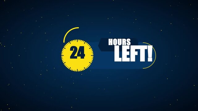 24 hours left countdown timer for sales promotion and limited time offers