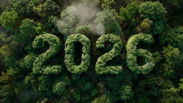Green 2026 Background Representing Environmental Conservation and Sustainable Development