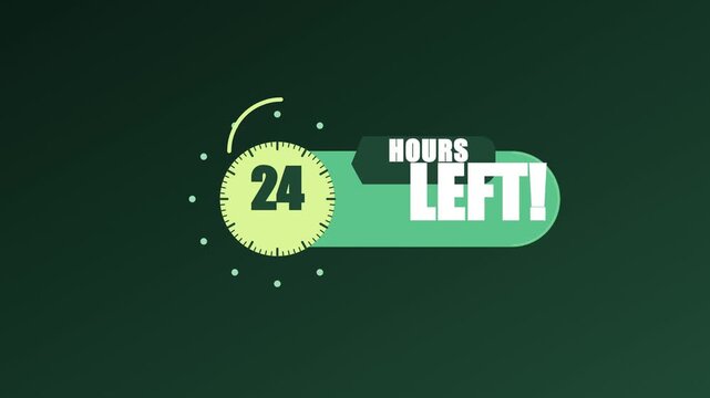 24 hours left countdown timer motion for flash sales and limited time offers