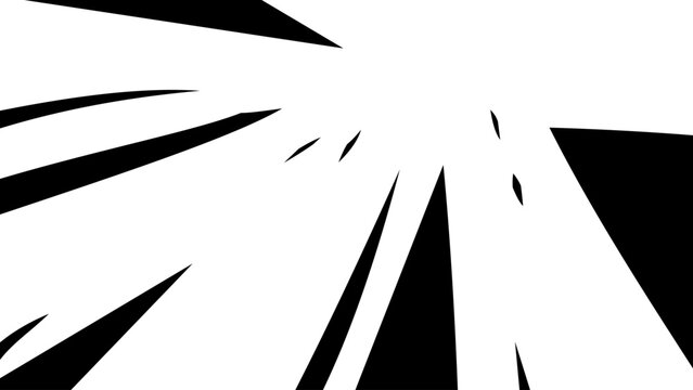 Abstract manga impact burst background with dynamic radial speed lines converging toward a bright focal point.